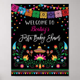 Mexican Fiesta Baby Shower Welcome Poster Decor