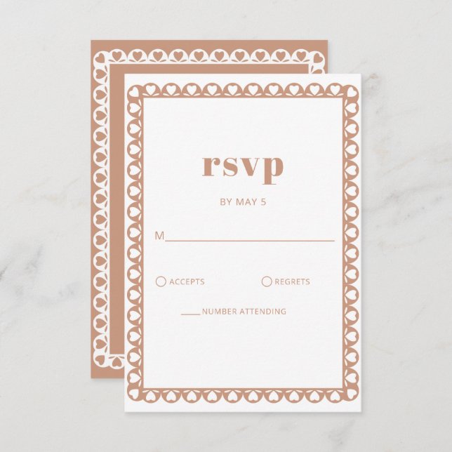 Mexican Fiesta Barro Papel Picado Boho Wedding RSVP Card (Front/Back)