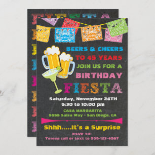 Mexican Fiesta Beers Birthday Party Invitation