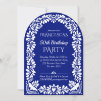 Mexican fiesta birthday party blue talavera
