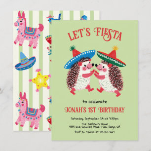 Mexican Fiesta Birthday Party Hedgehogs Invitation