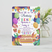 Mexican Fiesta Birthday Party Invitation
