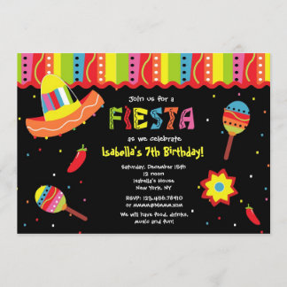 Mexican Fiesta Birthday Party Invitations