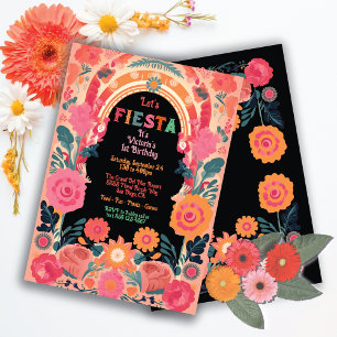 Mexican Fiesta Birthday Party Poppies Invitation