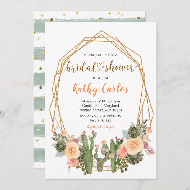 Mexican Fiesta Bridal Shower Invitation (Front/Back)