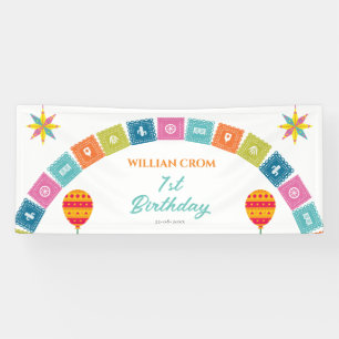 Mexican Fiesta Cactus 1st Year Birthday Welcome Banner