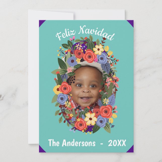 Mexican Fiesta Christmas Monogram  Invitation (Front)