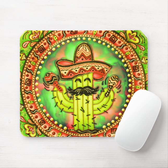 Mexican Fiesta Cinco de Mayo Sombrero Hat Green  Mouse Pad (With Mouse)