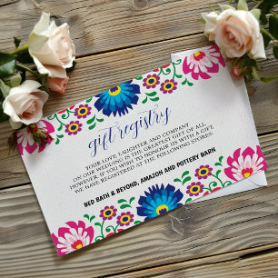 Mexican Fiesta Colourful Floral Botanical Wedding Enclosure Card