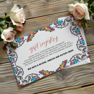 Mexican Fiesta Colourful Flowers Botanical Wedding Enclosure Card