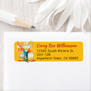 Mexican Fiesta Colourful Margarita Return Address