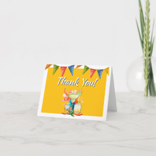 Mexican Fiesta Colourful Papel Picado Thank You Card