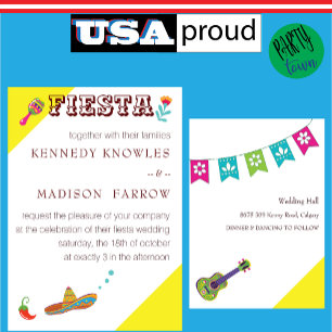 Mexican Fiesta Colourful Wedding Invitation