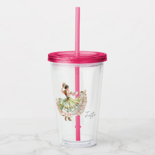 Mexican Fiesta Dance Dress Acrylic Tumbler