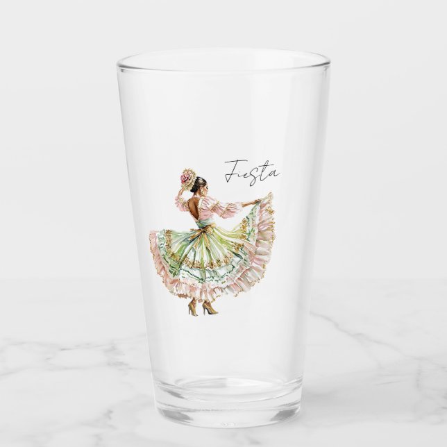 Mexican Fiesta Dance Dress Glass (Front)