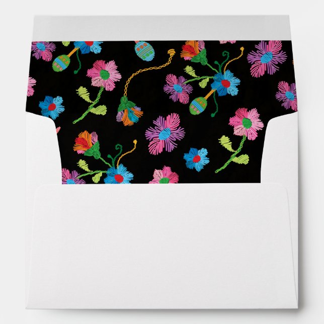 Mexican Fiesta Embroidery Folk Art Envelopes (Back (Bottom))