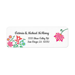 Mexican Fiesta Floral address labels