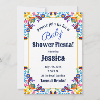 Mexican Fiesta Floral Baby Shower Invitation
