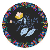 Mexican Fiesta Floral Baby Shower Sticker 