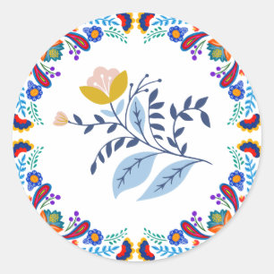 Mexican Fiesta Floral Baby Shower Sticker 