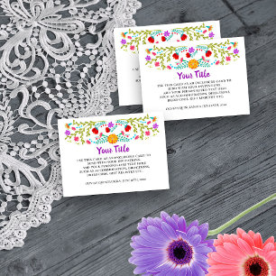 Mexican Fiesta Floral Black White Reception Enclosure Card