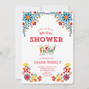 Mexican Fiesta Floral Bridal Shower Invite