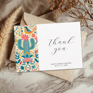 Mexican Fiesta Floral Bridal Shower  Thank You Card