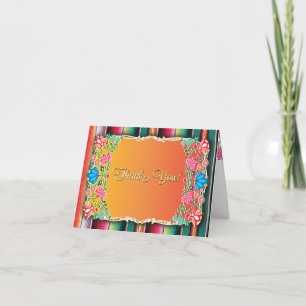 Mexican Fiesta floral glitter thank you note