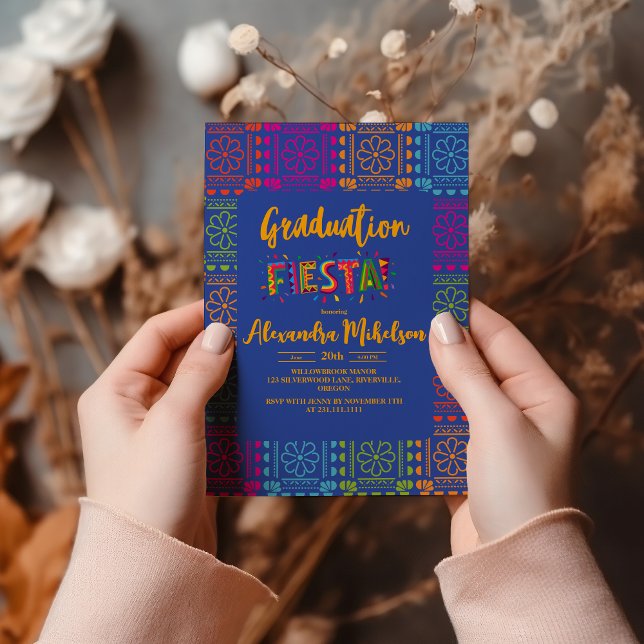 Mexican Fiesta Floral Graduation Party  Invitation (Creator Uploaded)