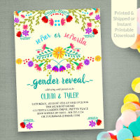 Mexican Fiesta Floral Lemon Colourful Gender Revea