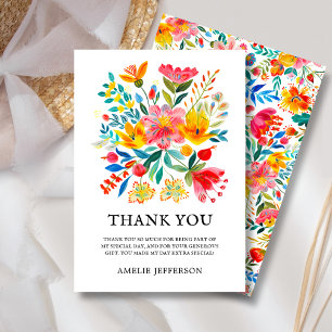 Mexican Fiesta Floral Theme  Thank You Card