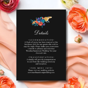 Mexican Fiesta Flower Wedding Black Details Enclosure Card