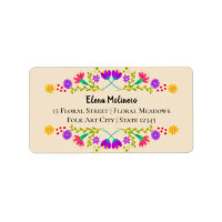 Mexican Fiesta Folk Art Champagne Address