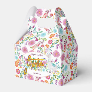 Mexican Fiesta Folk Flowers llama Personalised Favour Box