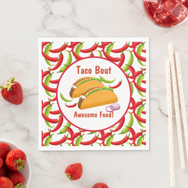Mexican Fiesta Food Taco Bout Awesome Food Party  Napkin (Insitu)