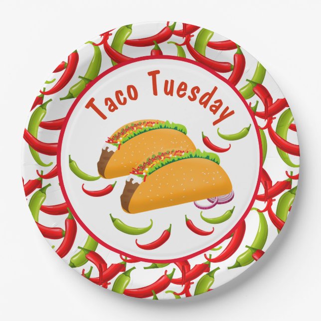 Mexican Fiesta Food Taco Tuesday Food Party  Paper Plate (Front)