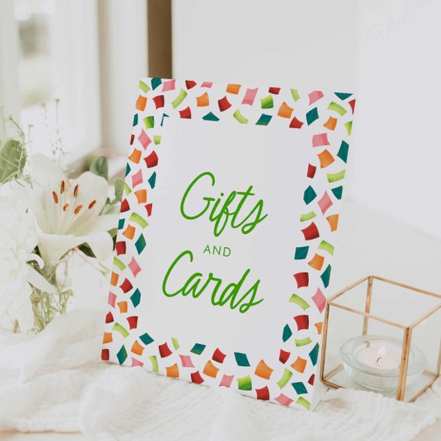 Mexican Fiesta Gifts and Cards Sign (Fiesta Bridal Shower Gifts and Cards Sign)