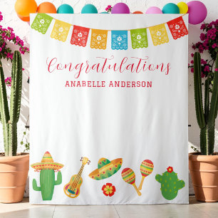 Mexican Fiesta Graduation Party Backdrop Tapestry