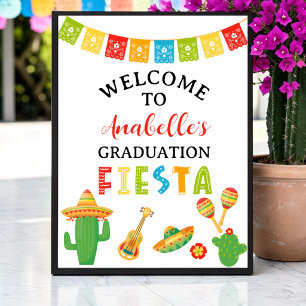 Mexican Fiesta Graduation Party Welcome Poster