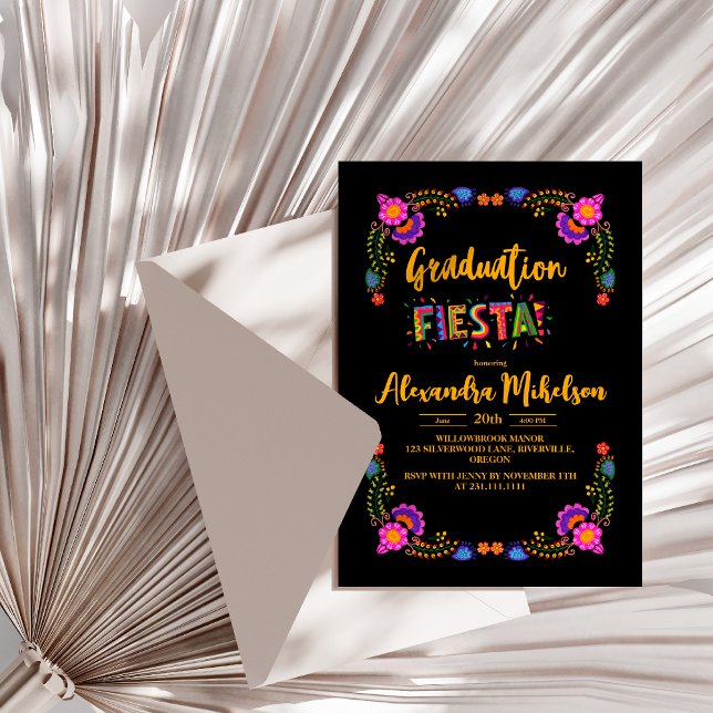 Mexican Fiesta Graduation Party with embroidery Invitation (Creator Uploaded)