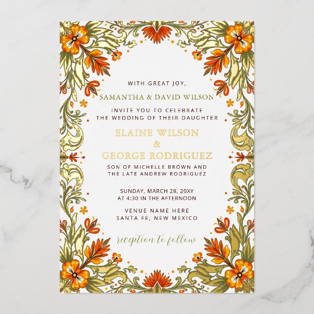 Mexican Fiesta Green Talavera Wedding (Front)