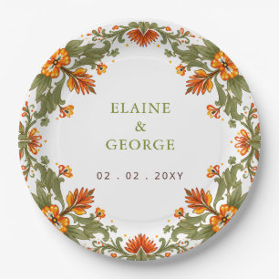 Mexican Fiesta Green Talavera Wedding Paper Plate