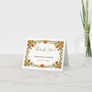 Mexican Fiesta Green Talavera Wedding Photo Thank You Card