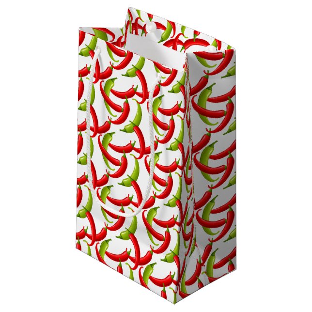 Mexican Fiesta Hot Chilli Peppers  Small Gift Bag (Front Angled)
