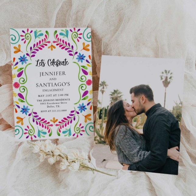 Mexican Fiesta Let's Celebrate Engagement Party  I Invitation (Creator Uploaded)