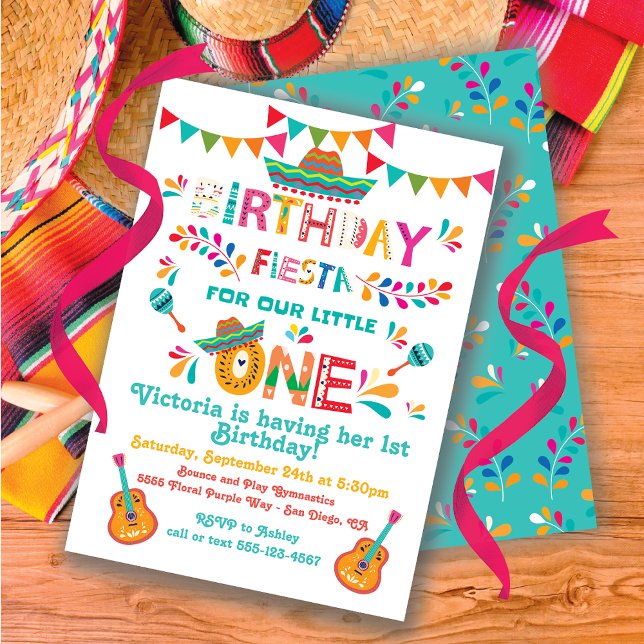 Mexican Fiesta little One 1st Birthday Invitation (Creator Uploaded)