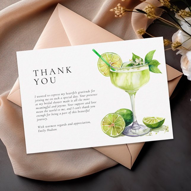 Mexican Fiesta Margarita Bridal Shower Thank You Card (Creator Uploaded)