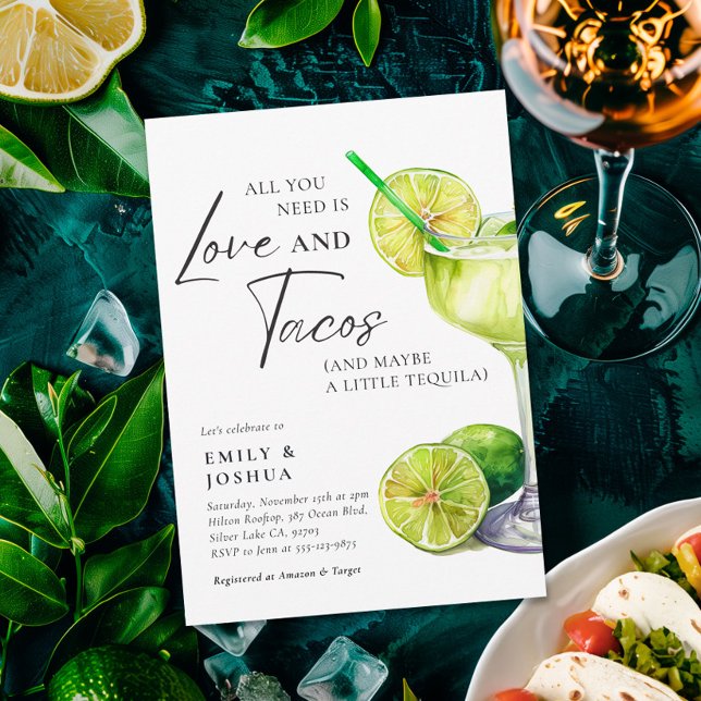 Mexican Fiesta Margarita Couples Shower Invitation (Creator Uploaded)