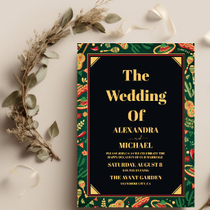 Mexican Fiesta Papel Picado Wedding Invitation