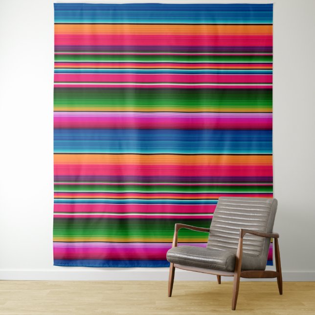 Mexican Fiesta Party Blanket Colourful backdrop Tapestry (In Situ)